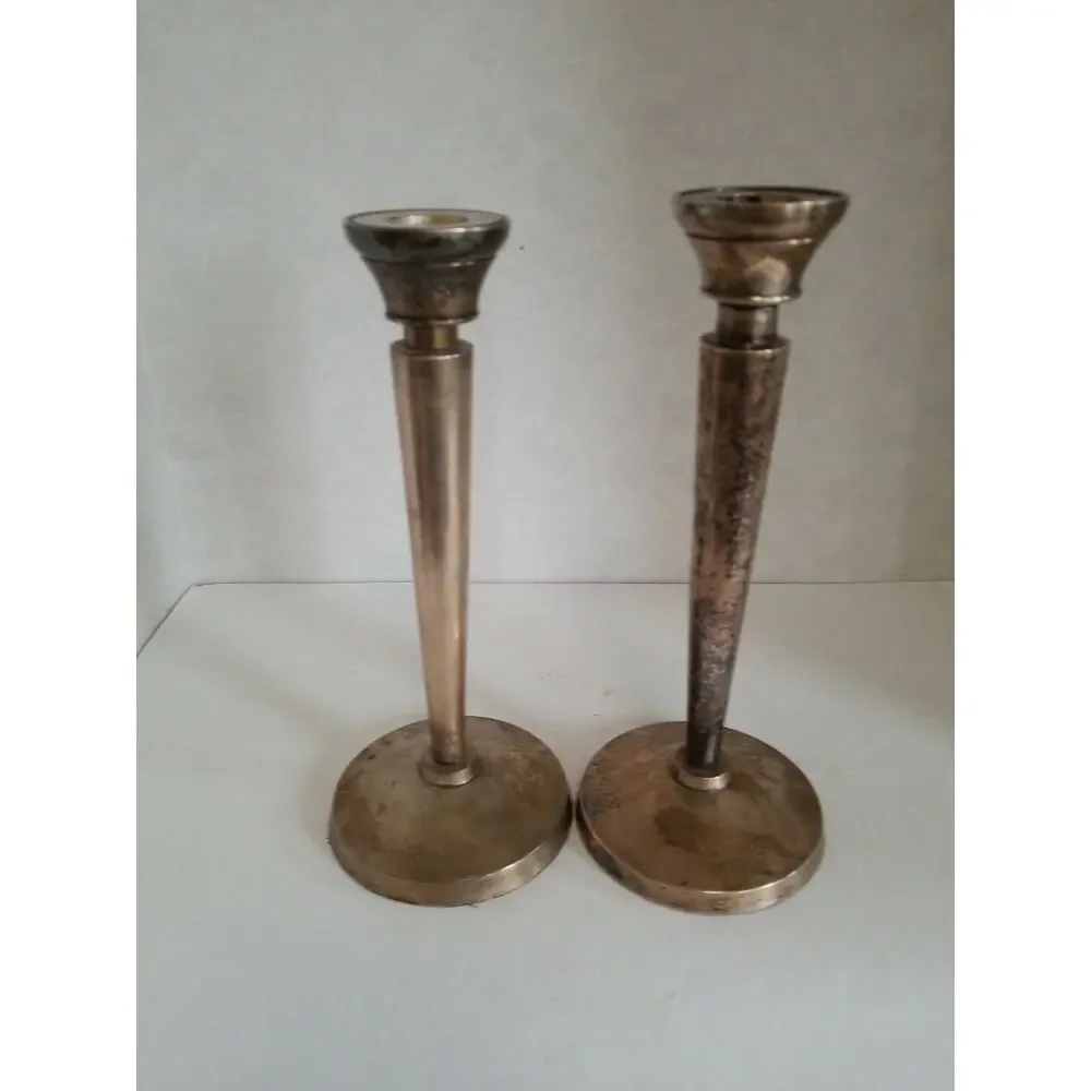 Pottery Barn Pair Of Silverplated 8.5